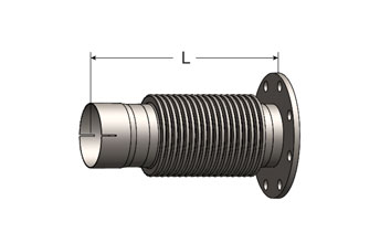 Exhaust Bellows Connector, Slotted ID Cuff/ANSI Flange
