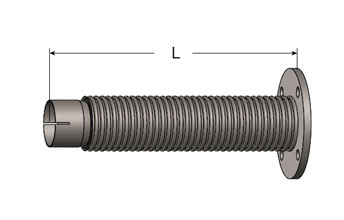Exhaust Flex Connector, Slotted ID Cuff/ANSI Flange