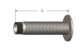 Exhaust Flex Connector, Male NPT/ANSI Flange