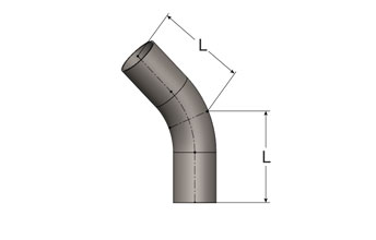 Exhaust Elbow – 45° Long Radius, Plain Both Ends