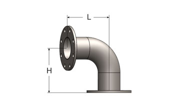 Formed Elbow, Short Radius with ANSI Flanges