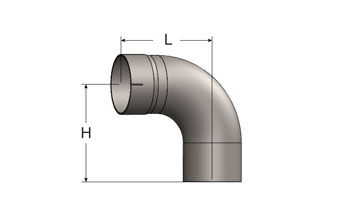 Exhaust Elbow – 90° Short Radius, Slotted ID Cuff/Plain