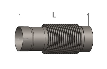 Exhaust Bellows Connector, Slotted ID Cuff/Female NPT