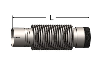 Exhaust Bellows Connector, Slotted ID Cuff/Male NPT